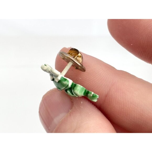 JJ Signed Frog Shaped Figural Enameled Vintage Cute Jewelry Brooch | Lapel Pin - Picture 13 of 15